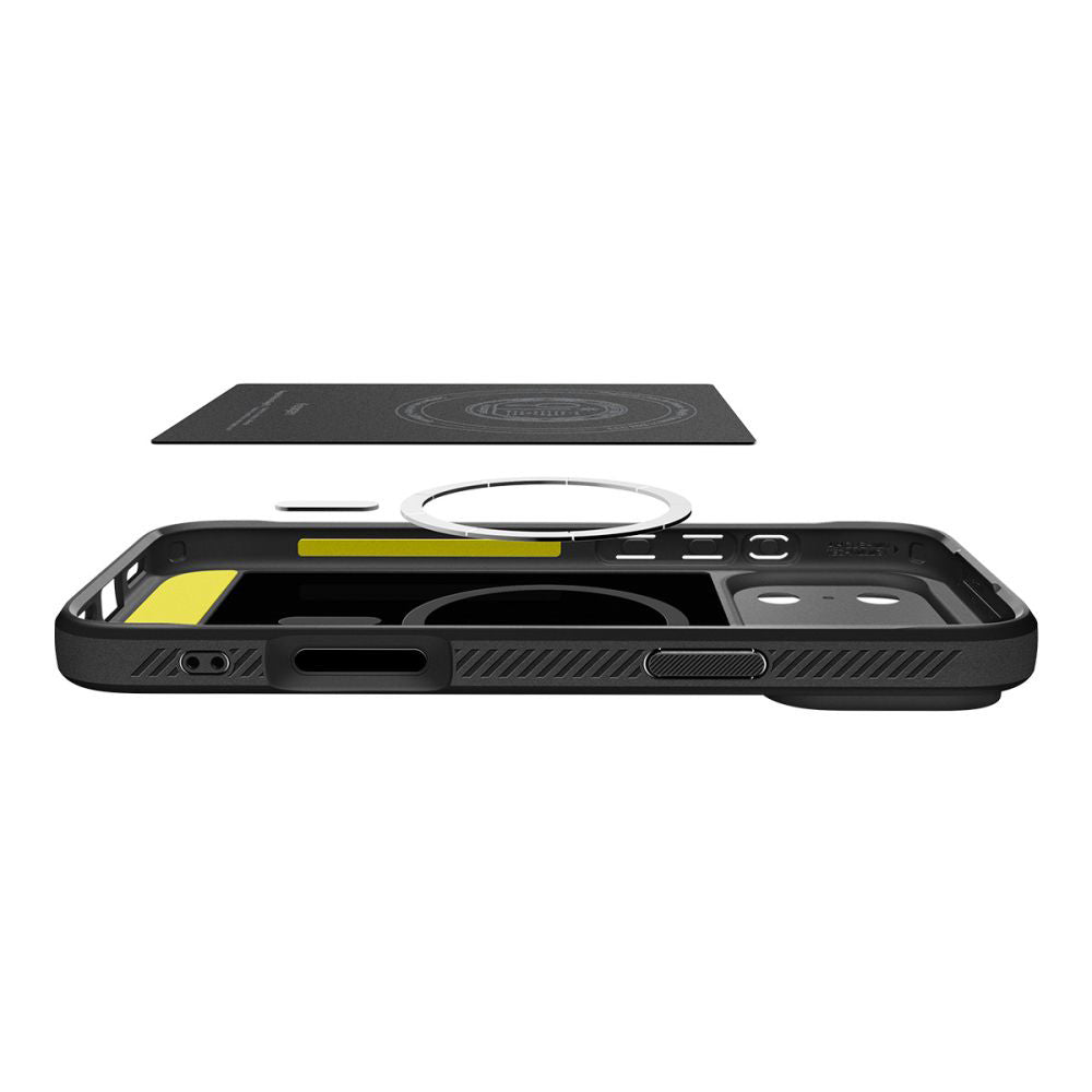 Husa MagSafe pentru Apple iPhone 17 Pro, Spigen, Rugged Armor, Neagra Mata