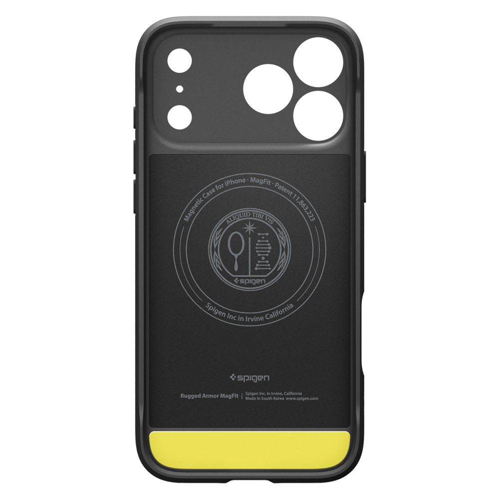 Husa MagSafe pentru Apple iPhone 17 Pro, Spigen, Rugged Armor, Neagra Mata