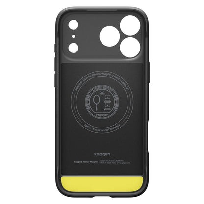 Husa MagSafe pentru Apple iPhone 17 Pro, Spigen, Rugged Armor, Neagra Mata