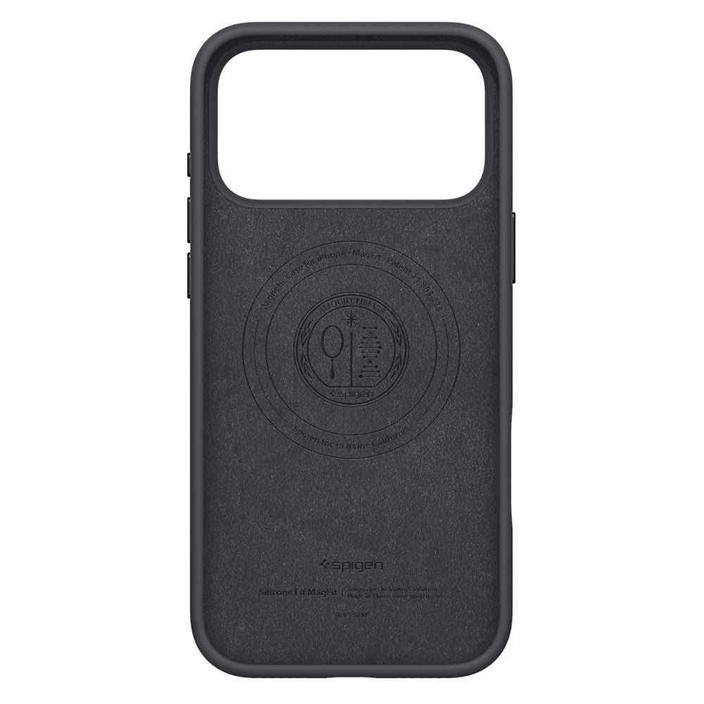Husa MagSafe pentru Apple iPhone 17 Pro, Spigen, Silicone Fit, Neagra