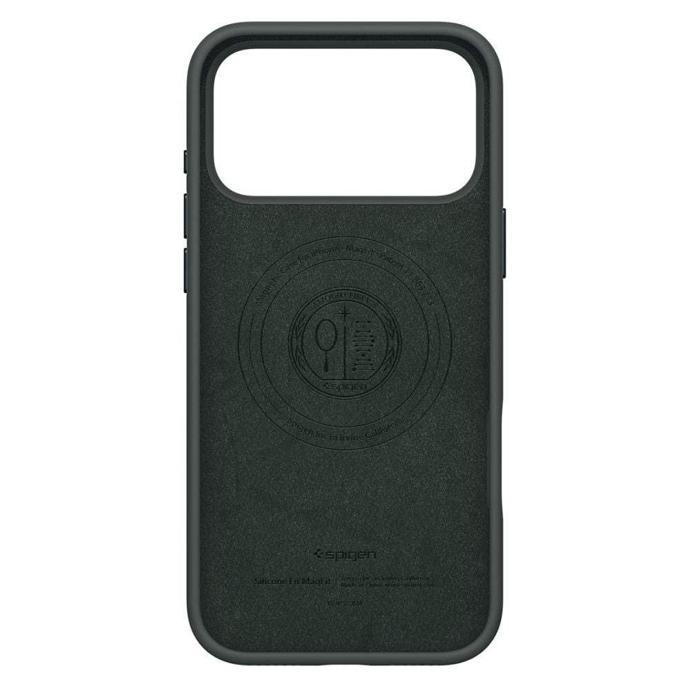 Husa MagSafe pentru Apple iPhone 17 Pro, Spigen, Silicone Fit, Verde