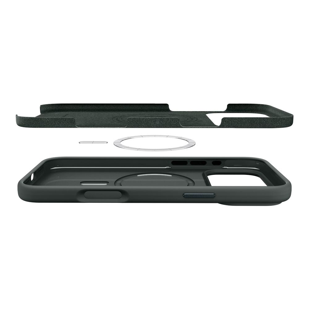 Husa MagSafe pentru Apple iPhone 17 Pro, Spigen, Silicone Fit, Verde