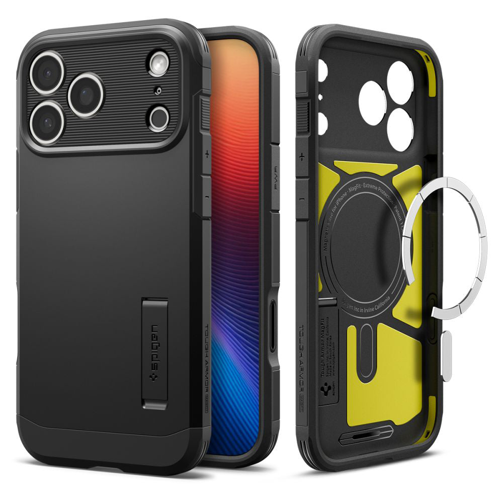 Husa MagSafe pentru Apple iPhone 17 Pro, Spigen, Tough Armor T, Neagra