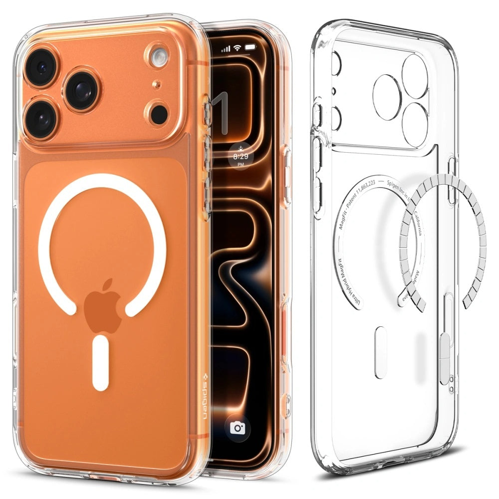 Husa MagSafe pentru Apple iPhone 17 Pro, Spigen, Ultra Hybrid, Alba