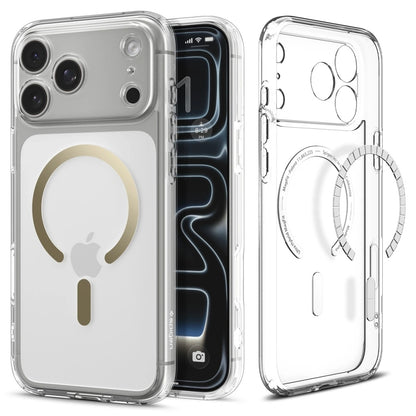Husa MagSafe pentru Apple iPhone 17 Pro, Spigen, Ultra Hybrid, Aurie Transparenta