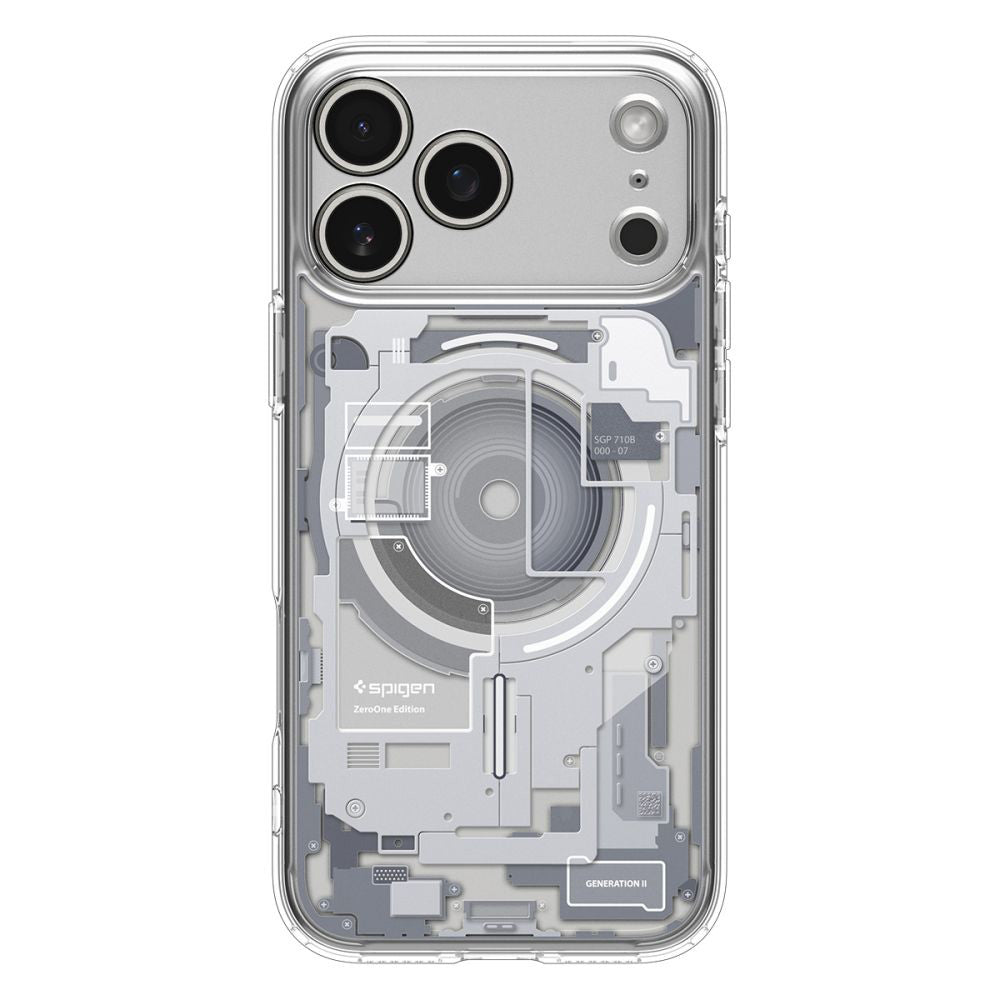 Husa MagSafe pentru Apple iPhone 17 Pro, Spigen, Ultra Hybrid Zero One, Alba