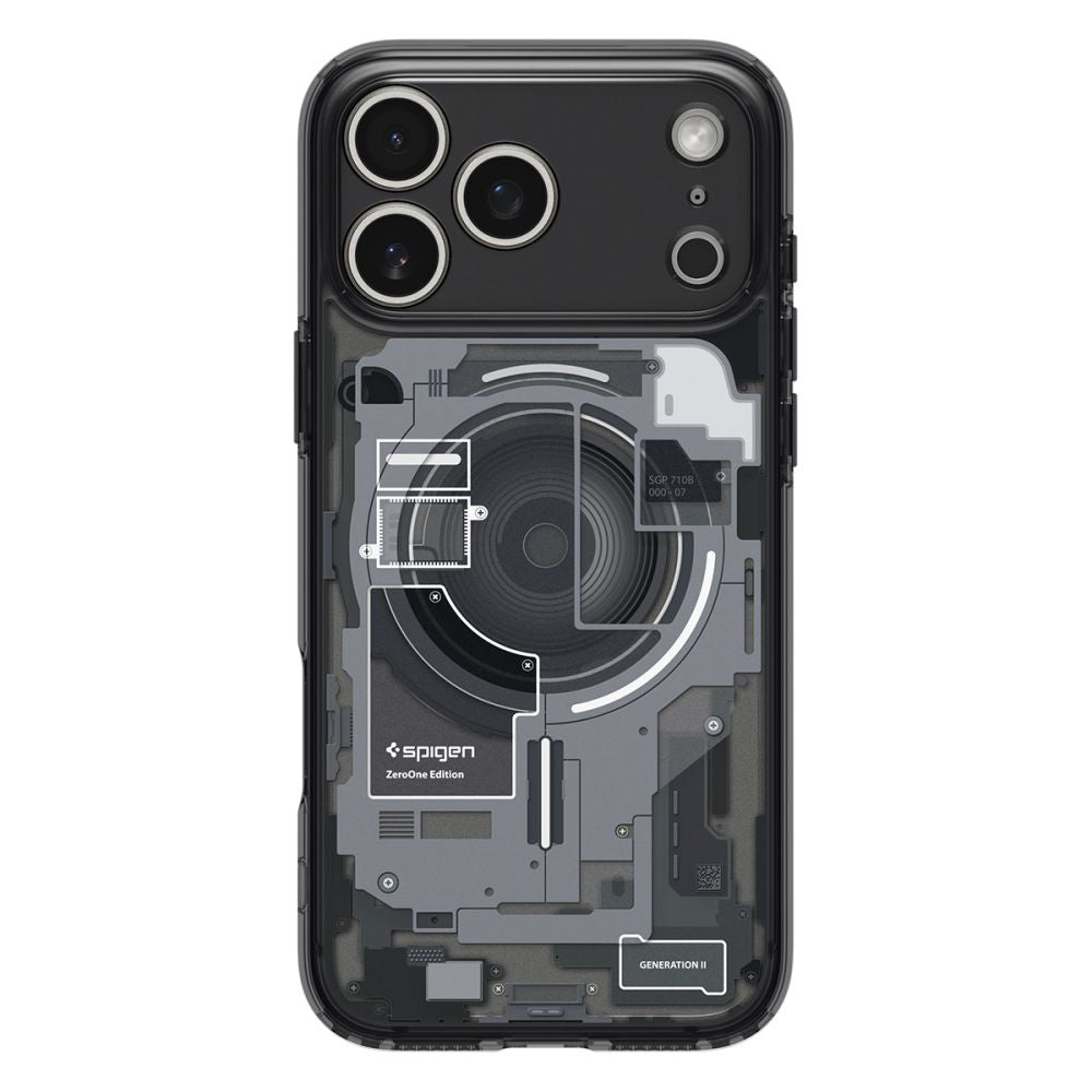 Husa MagSafe pentru Apple iPhone 17 Pro, Spigen, Ultra Hybrid Zero One, Neagra