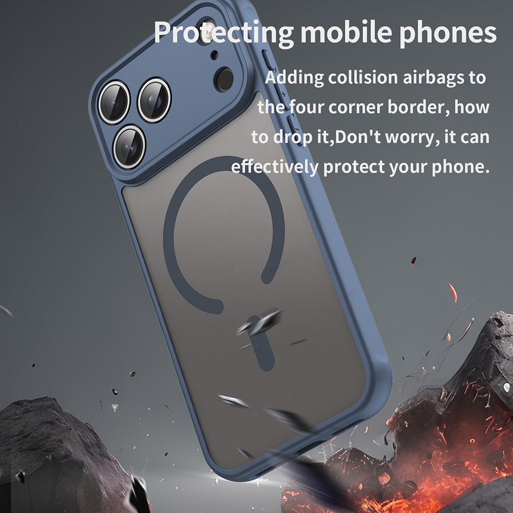 Husa MagSafe pentru Apple iPhone 17 Pro, Techsuit, HaloFrost II, Bleumarin