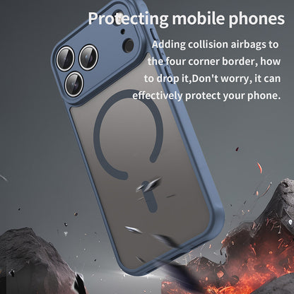 Husa MagSafe pentru Apple iPhone 17 Pro, Techsuit, HaloFrost II, Bleumarin