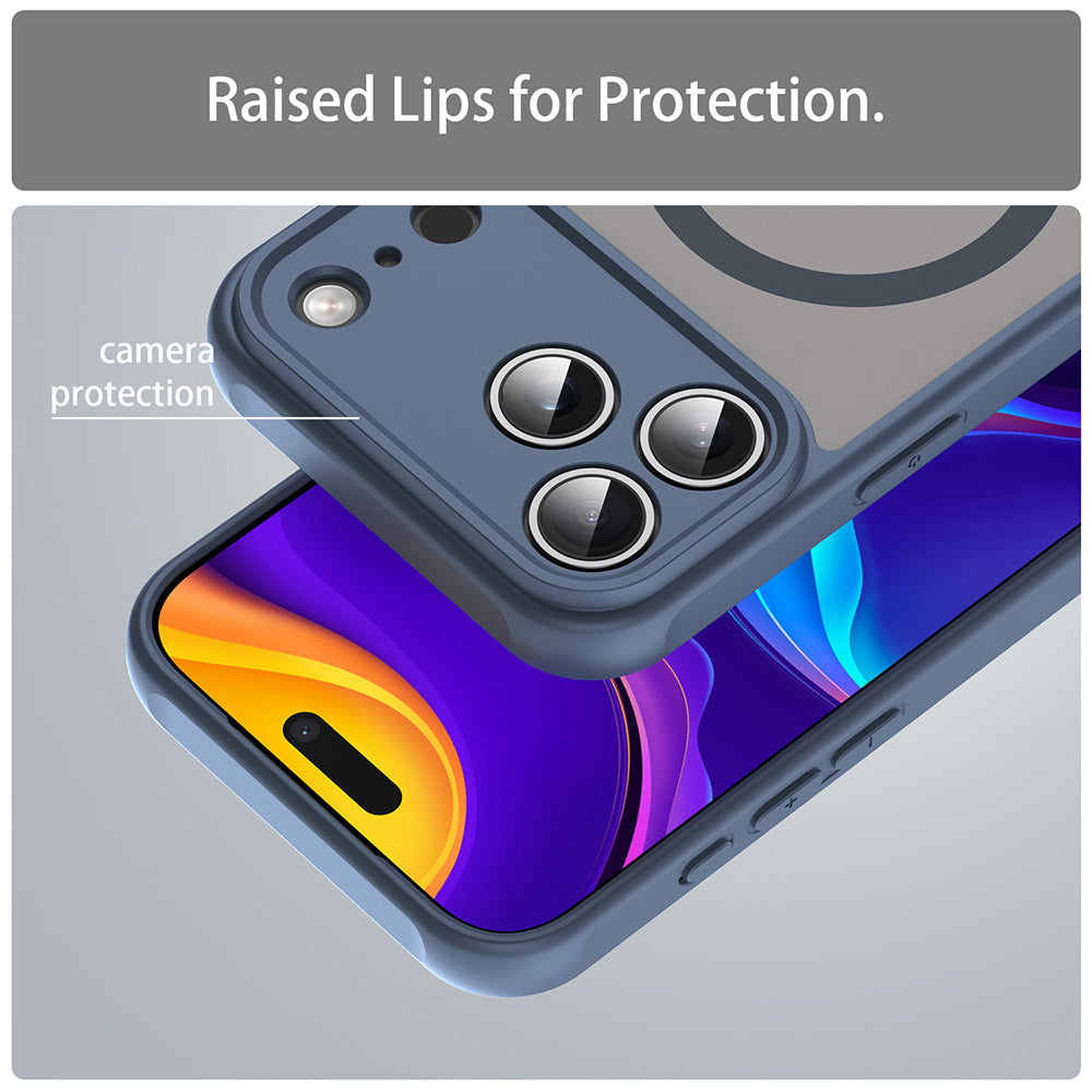 Husa MagSafe pentru Apple iPhone 17 Pro, Techsuit, HaloFrost II, Bleumarin