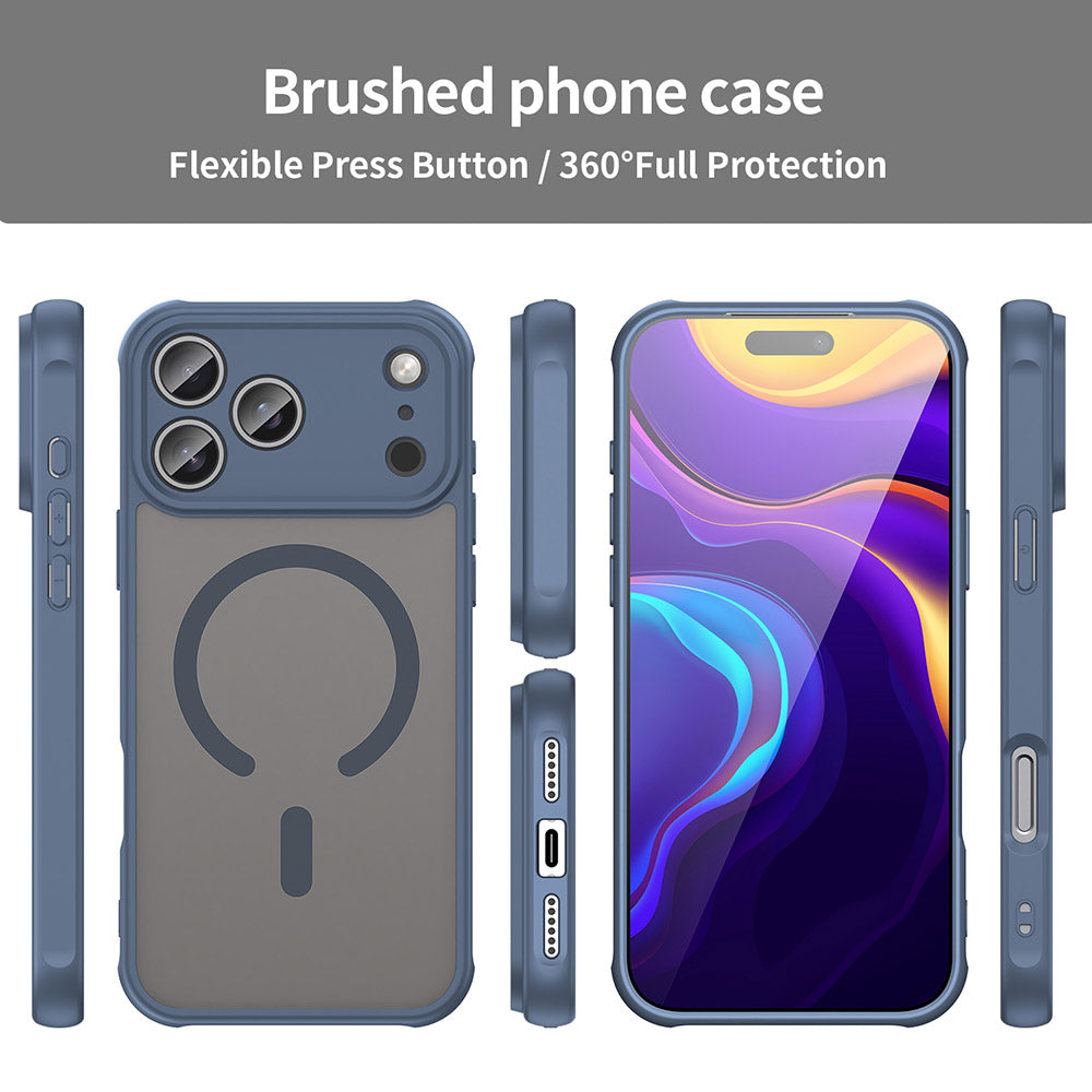 Husa MagSafe pentru Apple iPhone 17 Pro, Techsuit, HaloFrost II, Bleumarin