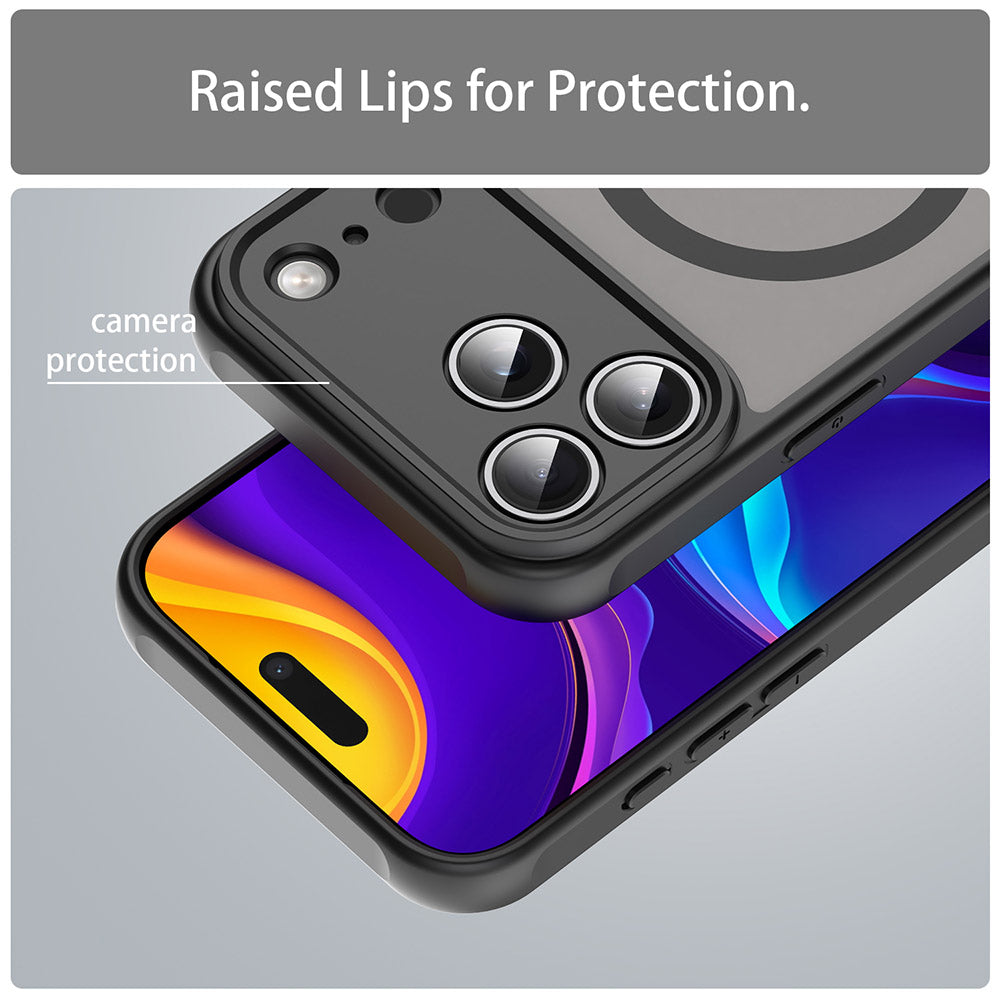 Husa MagSafe pentru Apple iPhone 17 Pro, Techsuit, HaloFrost II, Neagra