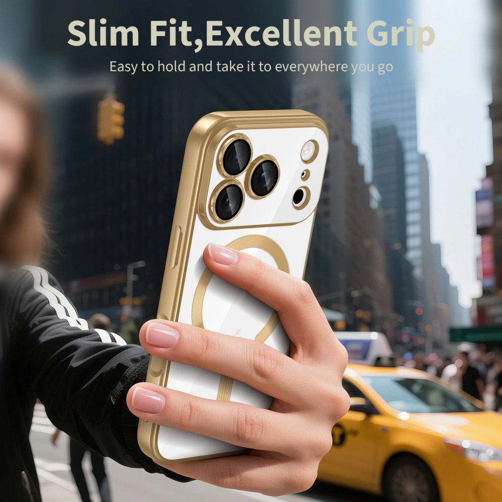 Husa MagSafe pentru Apple iPhone 17 Pro, Techsuit, Luxury Crystal, Argintie