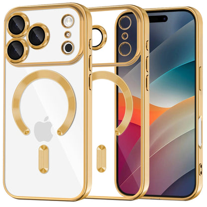 Husa MagSafe pentru Apple iPhone 17 Pro, Techsuit, Luxury Crystal, Aurie