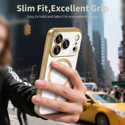 Husa MagSafe pentru Apple iPhone 17 Pro, Techsuit, Luxury Crystal, Aurie