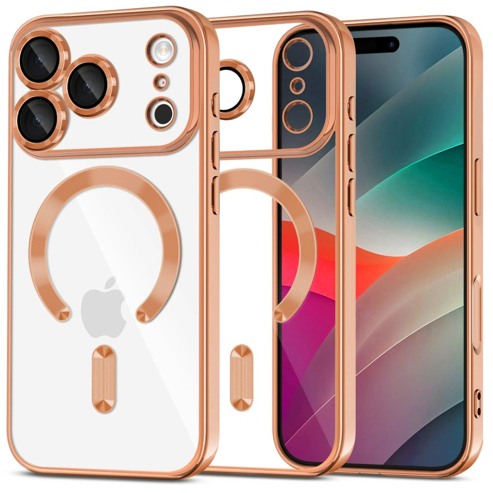 Husa MagSafe pentru Apple iPhone 17 Pro, Techsuit, Luxury Crystal, Portocalie