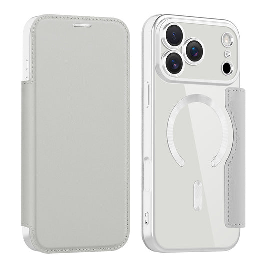 Husa MagSafe pentru Apple iPhone 17 Pro, Techsuit, SmartMag Book, Gri
