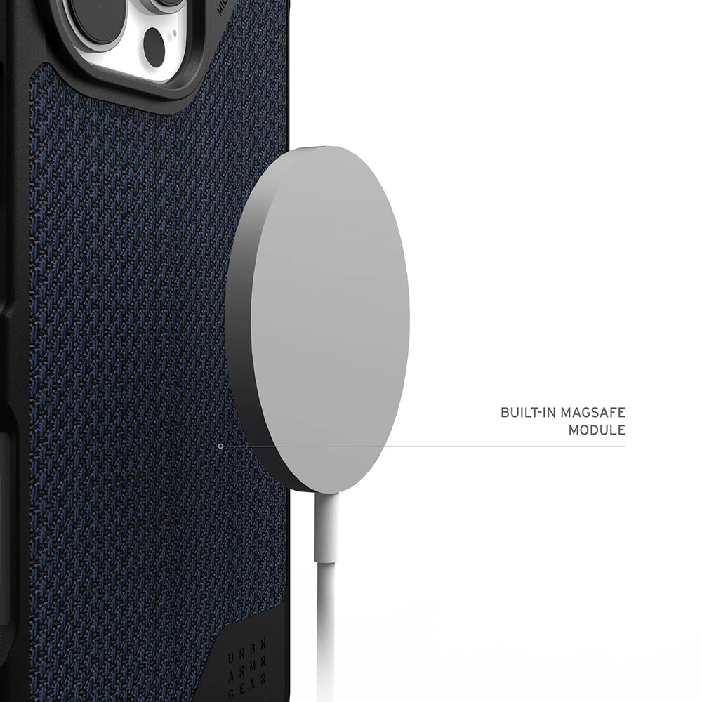 Husa MagSafe pentru Apple iPhone 17 Pro, Urban Armor Gear, Metropolis LT Kevlar, Bleumarin
