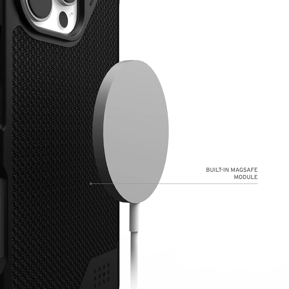 Husa MagSafe pentru Apple iPhone 17 Pro, Urban Armor Gear, Metropolis LT Kevlar, Neagra