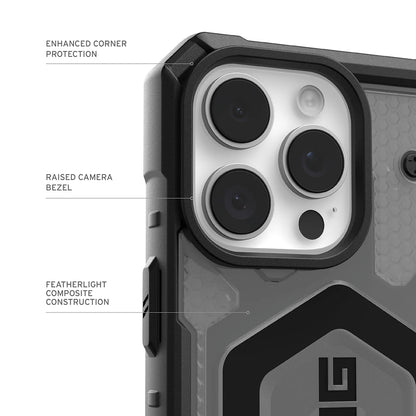 Husa MagSafe pentru Apple iPhone 17 Pro, Urban Armor Gear, Pathfinder Clear, Gri
