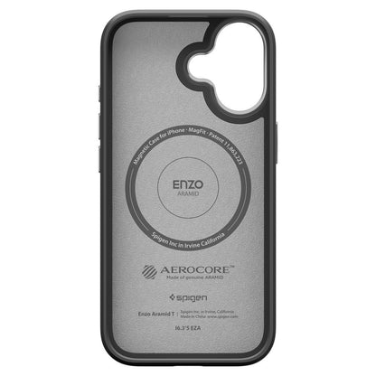 Husa MagSafe pentru Apple iPhone 17, Spigen, Enzo Aramid T, Neagra Argintie