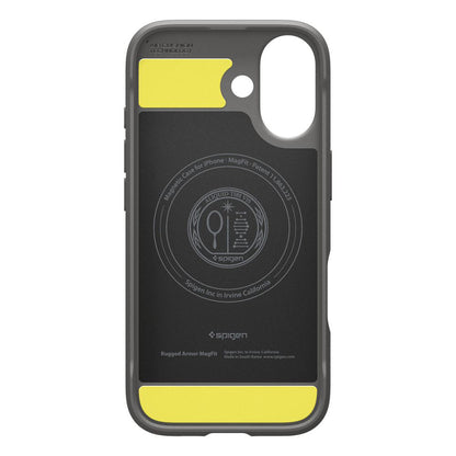 Husa MagSafe pentru Apple iPhone 17, Spigen, Rugged Armor, Gri