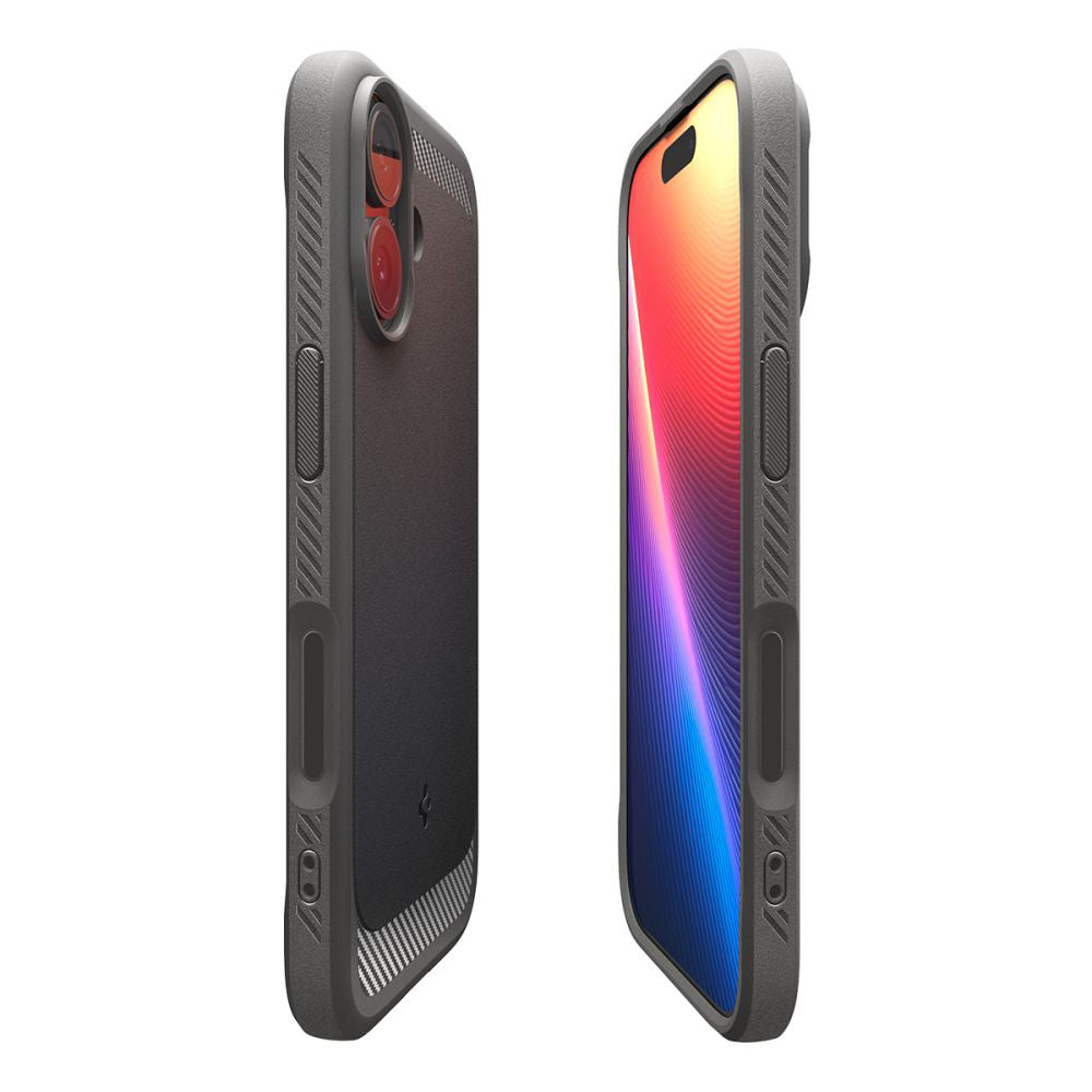 Husa MagSafe pentru Apple iPhone 17, Spigen, Rugged Armor, Gri