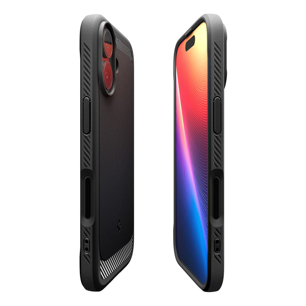 Husa MagSafe pentru Apple iPhone 17, Spigen, Rugged Armor, Neagra Mata