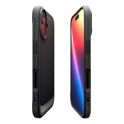 Husa MagSafe pentru Apple iPhone 17, Spigen, Rugged Armor, Neagra Mata