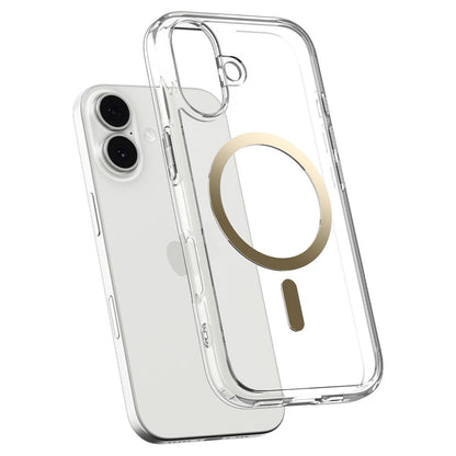 Husa MagSafe pentru Apple iPhone 17, Spigen, Ultra Hybrid, Aurie Transparenta
