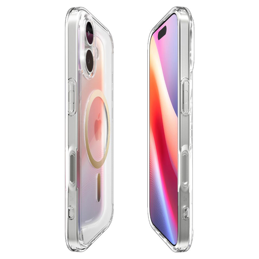 Husa MagSafe pentru Apple iPhone 17, Spigen, Ultra Hybrid, Aurie Transparenta