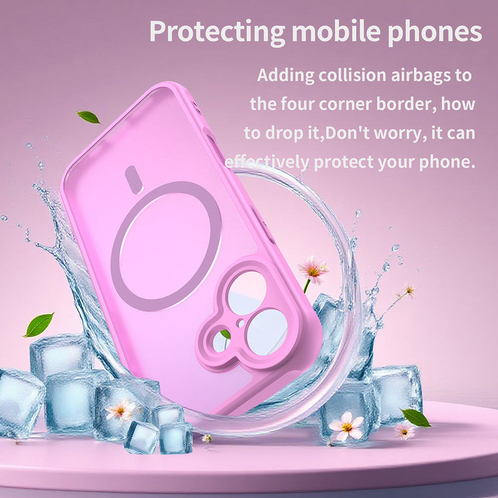 Husa MagSafe pentru Apple iPhone 17, Techsuit, HaloFrost II, Roz