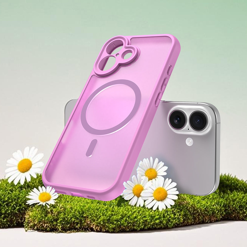 Husa MagSafe pentru Apple iPhone 17, Techsuit, HaloFrost II, Roz