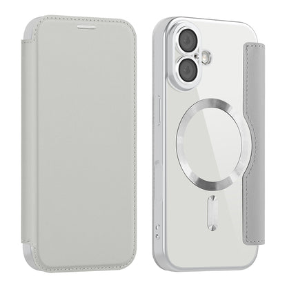 Husa MagSafe pentru Apple iPhone 17, Techsuit, SmartMag Book, Gri
