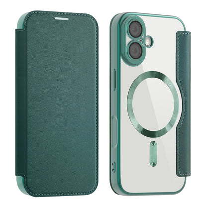 Husa MagSafe pentru Apple iPhone 17, Techsuit, SmartMag Book, Verde
