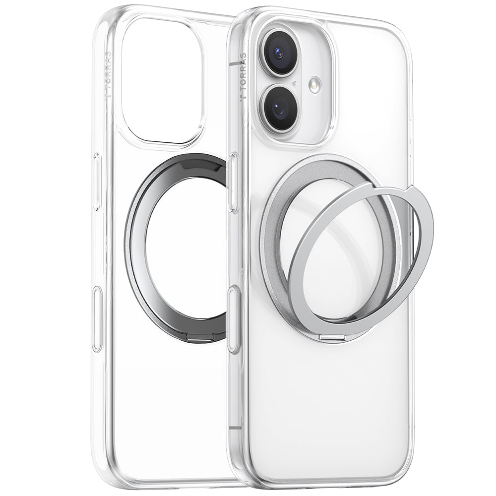 Husa MagSafe pentru Apple iPhone 17, Torras, Ostand Pro, Transparenta