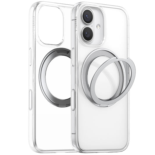 Husa MagSafe pentru Apple iPhone 17, Torras, Ostand Pro, Transparenta