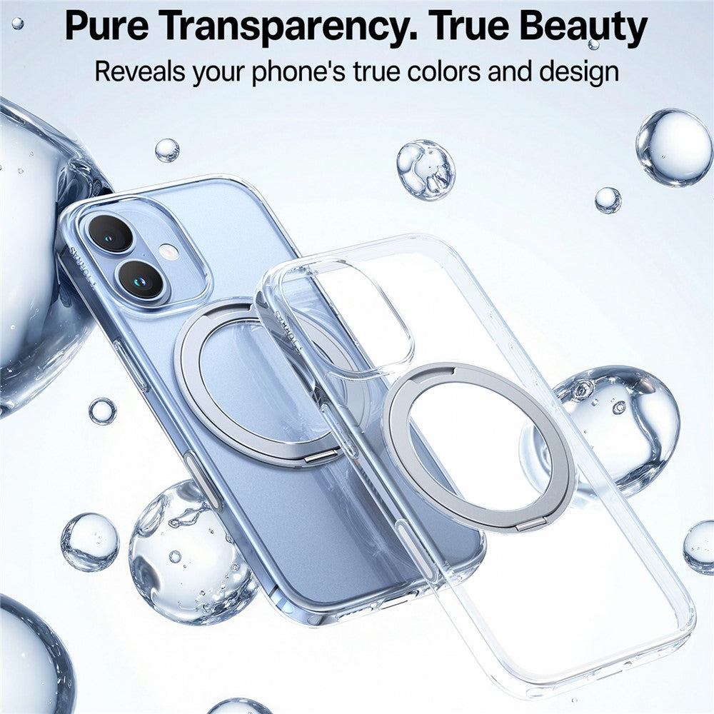 Husa MagSafe pentru Apple iPhone 17, Torras, Ostand Pro, Transparenta