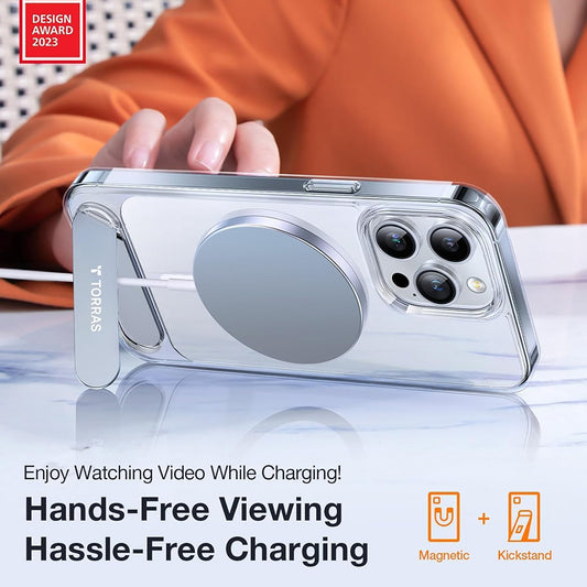Husa MagSafe pentru Apple iPhone 17, Torras, Pstand, Transparenta