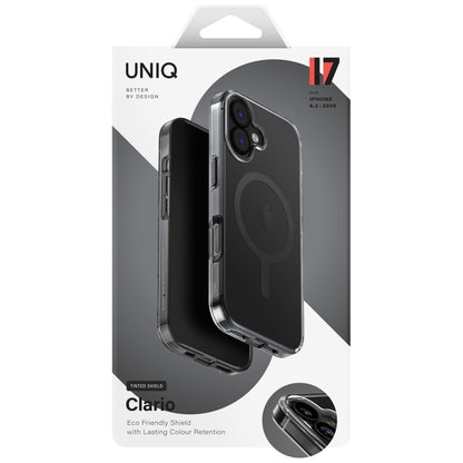 Husa MagSafe pentru Apple iPhone 17, UNIQ, Clario MagClick, Fumurie