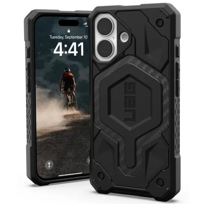 Husa MagSafe pentru Apple iPhone 17, Urban Armor Gear, Monarch Pro Carbon, Neagra