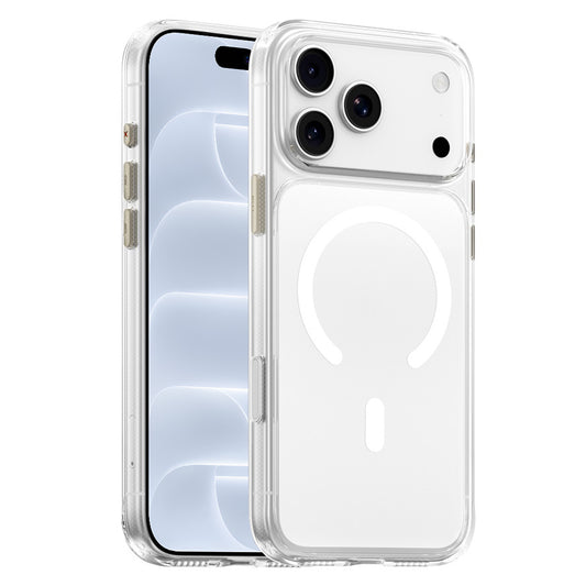 Husa MagSafe pentru Apple iPhone 18 Pro / 17 Pro, Blueo, Crystal+ Anti-Drop, Transparenta