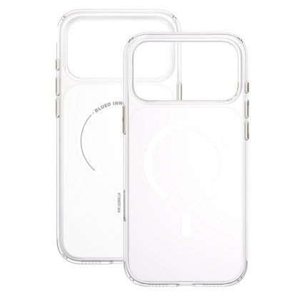 Husa MagSafe pentru Apple iPhone 18 Pro / 17 Pro, Blueo, Crystal+ Anti-Drop, Transparenta