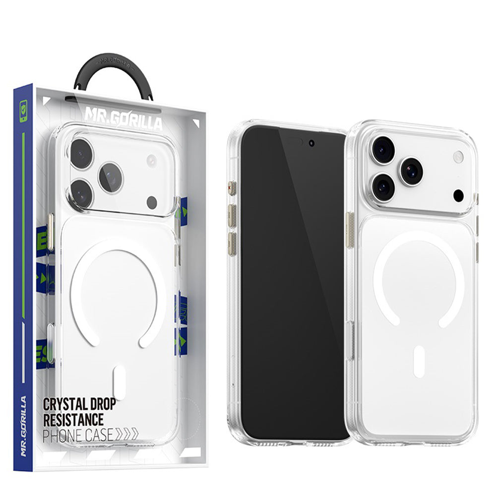 Husa MagSafe pentru Apple iPhone 18 Pro / 17 Pro, Blueo, Crystal+ Anti-Drop, Transparenta