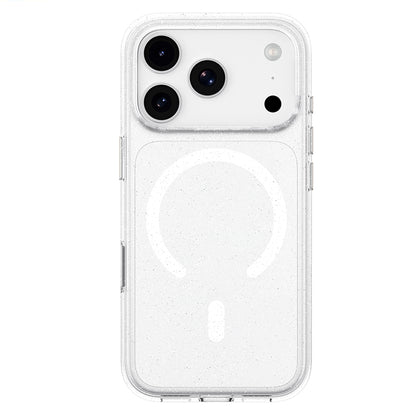 Husa MagSafe pentru Apple iPhone 18 Pro / 17 Pro, Blueo, Crystal Pro Anti-Drop Glitter, Transparenta