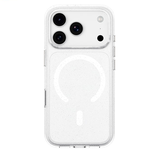 Husa MagSafe pentru Apple iPhone 18 Pro / 17 Pro, Blueo, Crystal Pro Anti-Drop Glitter, Transparenta