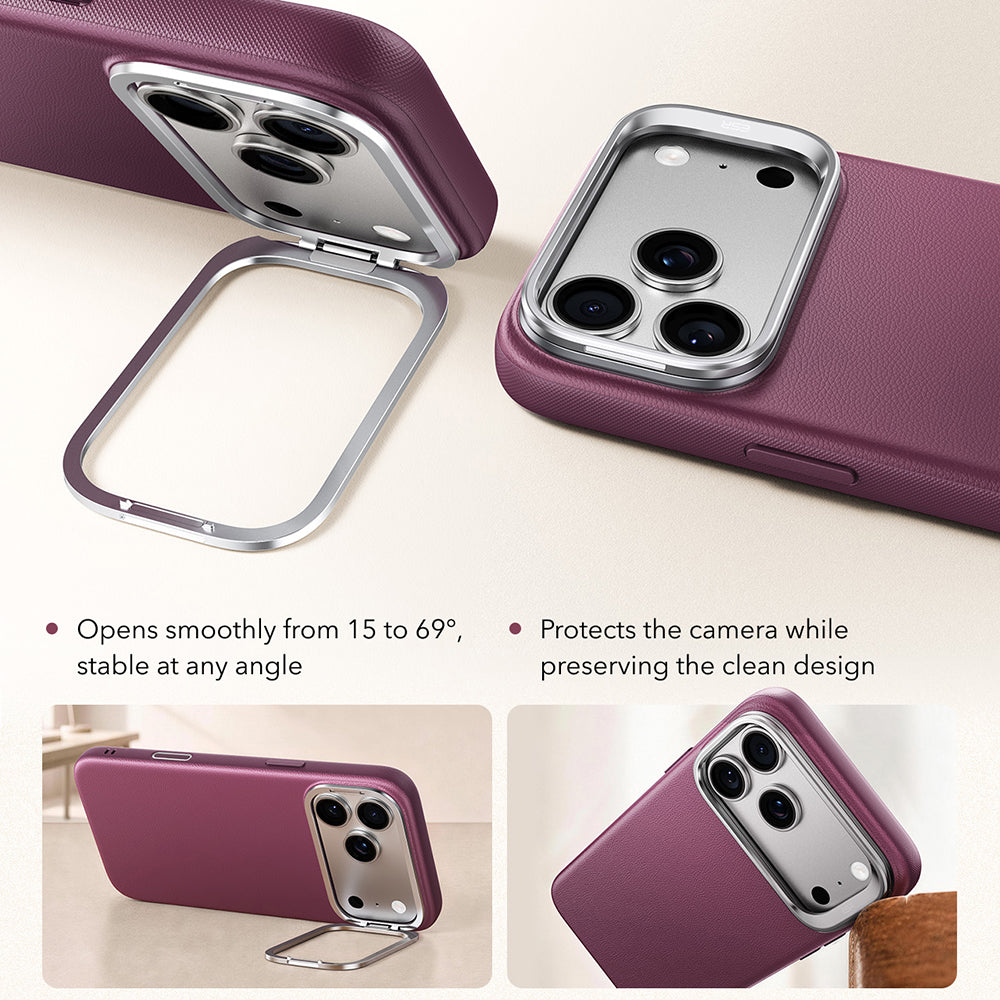 Husa MagSafe pentru Apple iPhone 18 Pro / 17 Pro, ESR, Atelier with Kickstand, Visinie Inchis Satinata