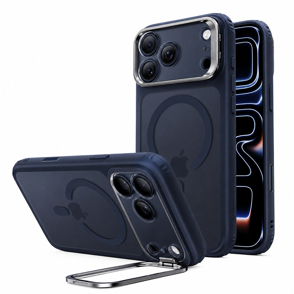 Husa MagSafe pentru Apple iPhone 18 Pro / 17 Pro, ESR, Classic Hybrid Kickstand, Albastra Satinata