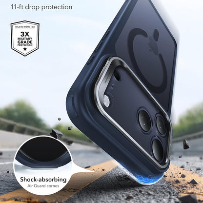 Husa MagSafe pentru Apple iPhone 18 Pro / 17 Pro, ESR, Classic Hybrid Kickstand, Albastra Satinata