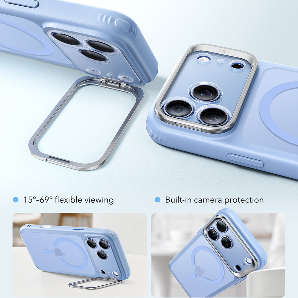 Husa MagSafe pentru Apple iPhone 18 Pro / 17 Pro, ESR, Classic Hybrid Kickstand, Bleu Satinata